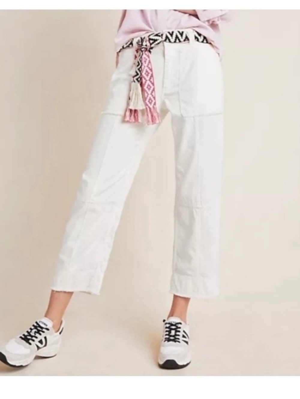 ANTHROPOLOGIE Cropped Utility Pants
White
Size 26